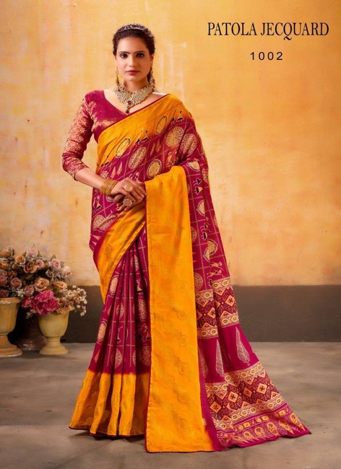 Patola Jequard By Sr Maslin Wedding Wear Saree Exporters In India