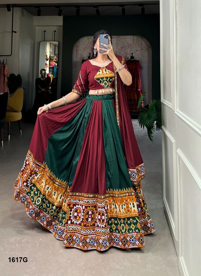 Aawiya 1617 Colours Rayon Printed Navaratri Lehenga Choli Wholesalers In Delhi