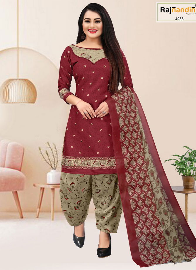 Maroon And Green Colour Mohini Cotton Dress Material Catalog 4088