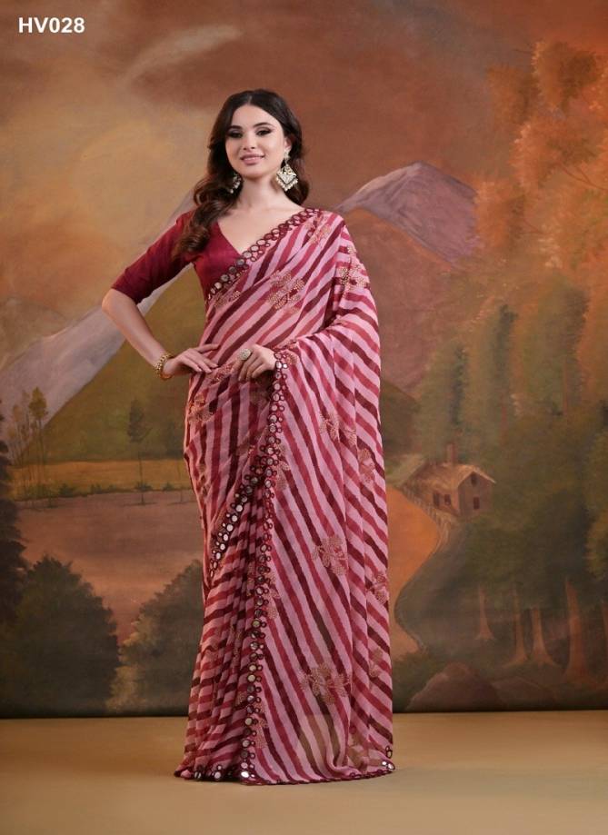 Anjali Foil By Fashion Berry Printed Georgette Mirror Work Sarees Wholesalers In Delhi
