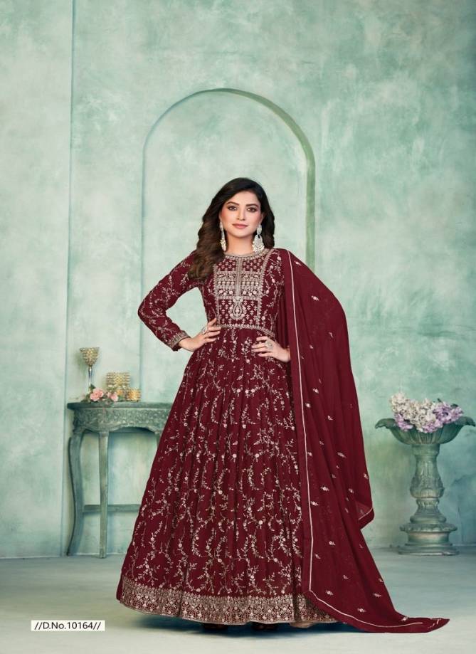 Maroon Colour Anjubaa Vol 16 Gown Catalog 10164