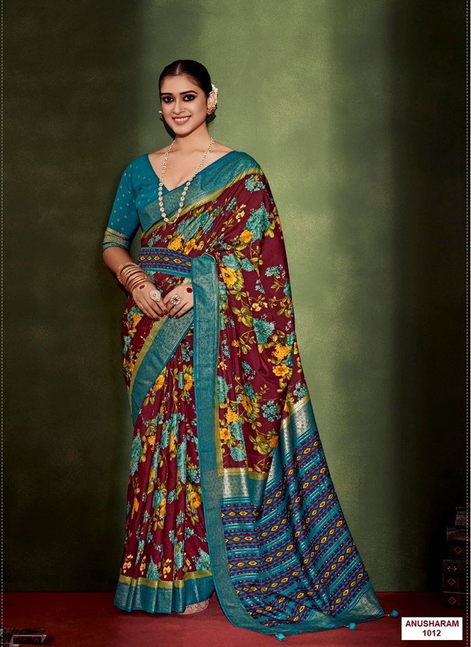 Anusharam By Shubh Shree Velvet Tussar Silk Designer Saree Catalog