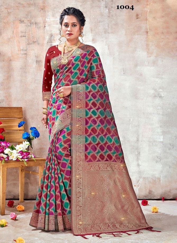 Maroon Colour Bhargavi By Sangam Wedding Saree Catalog 1004