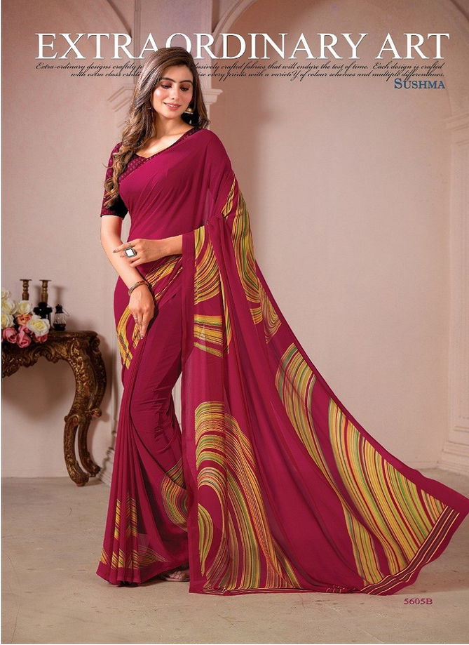 Craze 56 By Sushma Georgette Designer Saree Catalog 