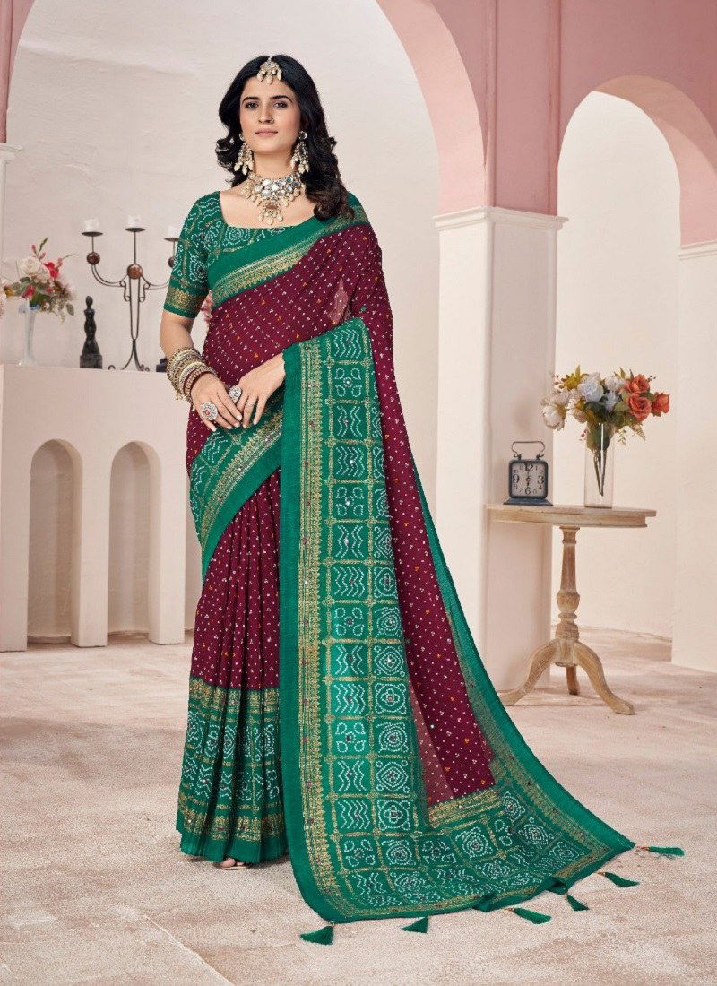 Crush 4 By Shubh Shree Velvet Tusser Silk Wedding Wear Saree Wholesale Online