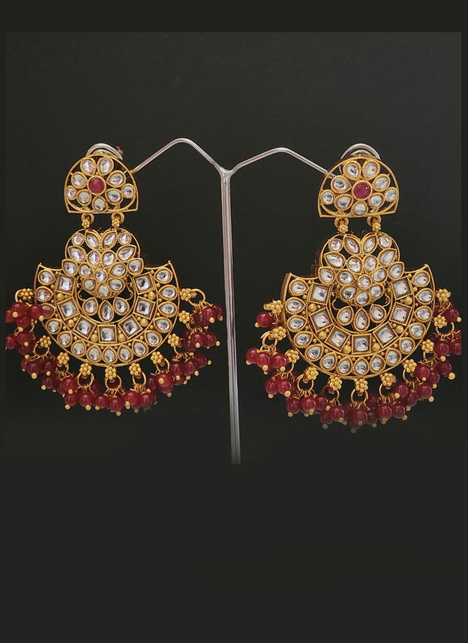 Maroon Colour Fancy Wear Designer 150 To 161 Earrings Catalog 162