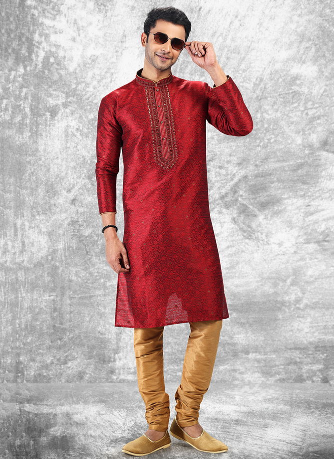 Maroon Colour Festive Wear Designer Wholesale Kurta Pajama Catalog 2004