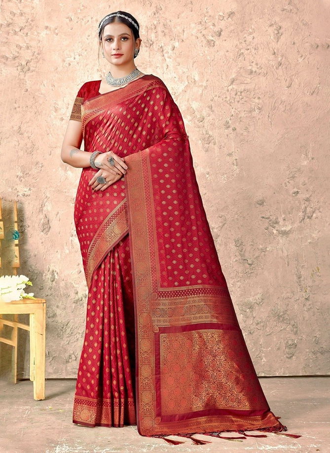 Maroon Colour Gulshan By Sangam Silk Saree Catalog 1001