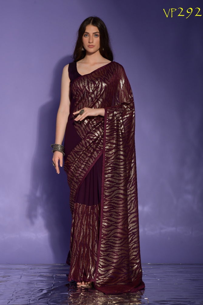 Jeet By Fashion Berry Georgette Saree Wholsalers In India