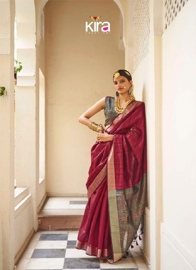 Kinaara By Kira Tusser Linen Saree Wholesalers In Delhi