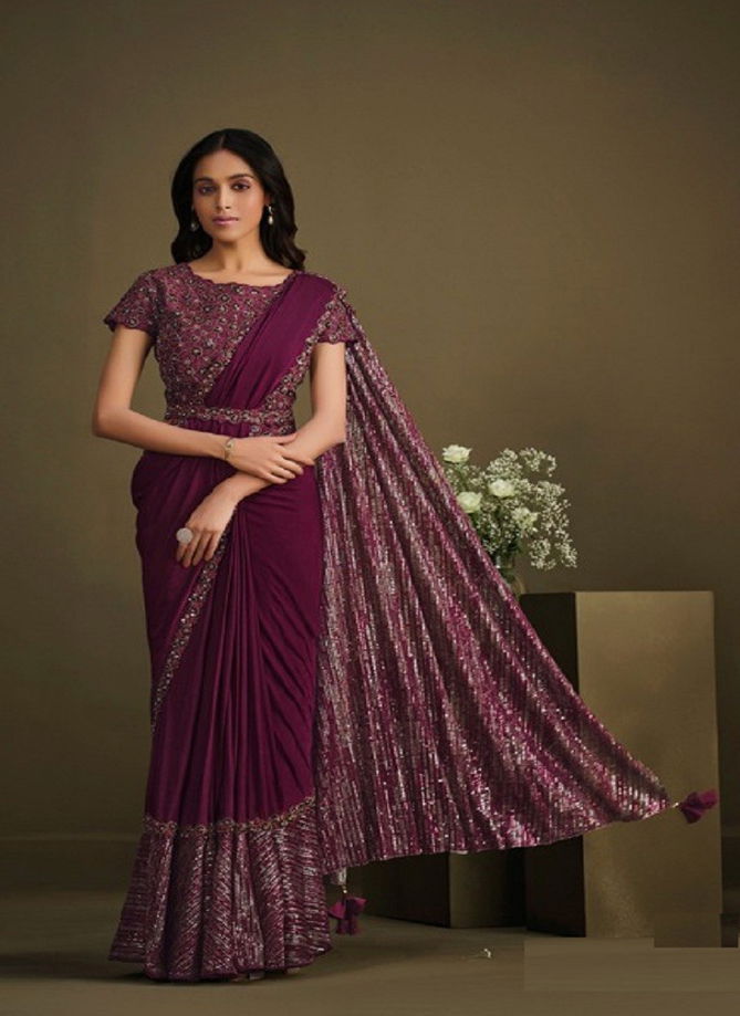 Maroon Colour La Belle By Mahotsav Designer Saree Catalog 23015