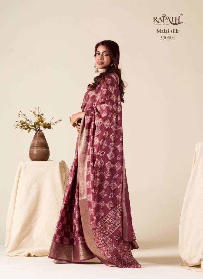 Mul Mul By Rajpath Foil Printed Soft Dola Silk Designer Saree Suppliers In India