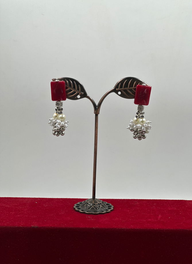 Maroon Colour Occation Wear Earrings Catalog 793