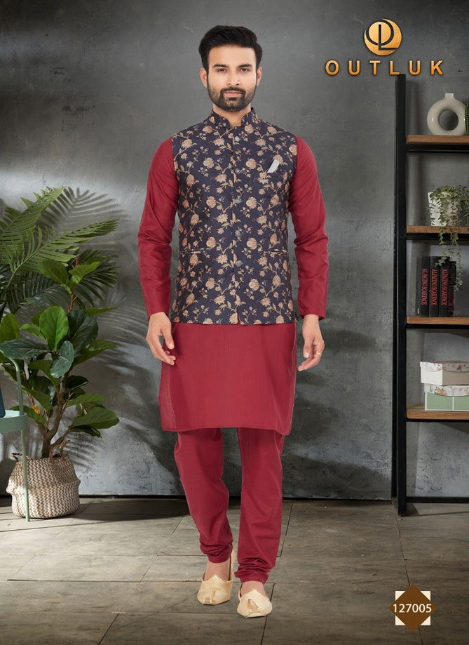 Outlook Vol 127 Wedding Mens Modi Jacket Kurta Pajama Wholesale Market In Surat 