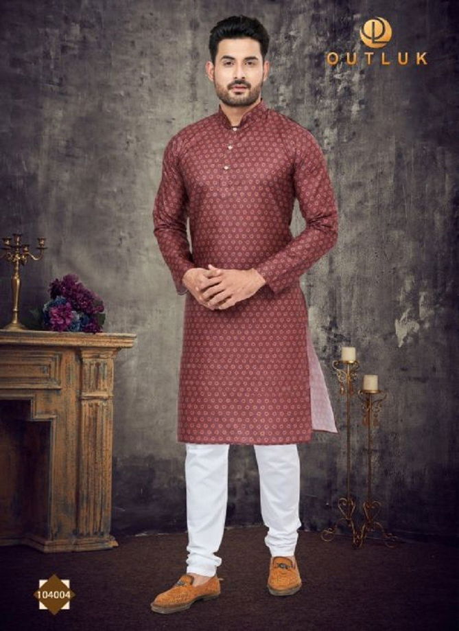 Maroon Colour Outluk 104 Function Wear Wholesale Mens Kurta Pajama 104004