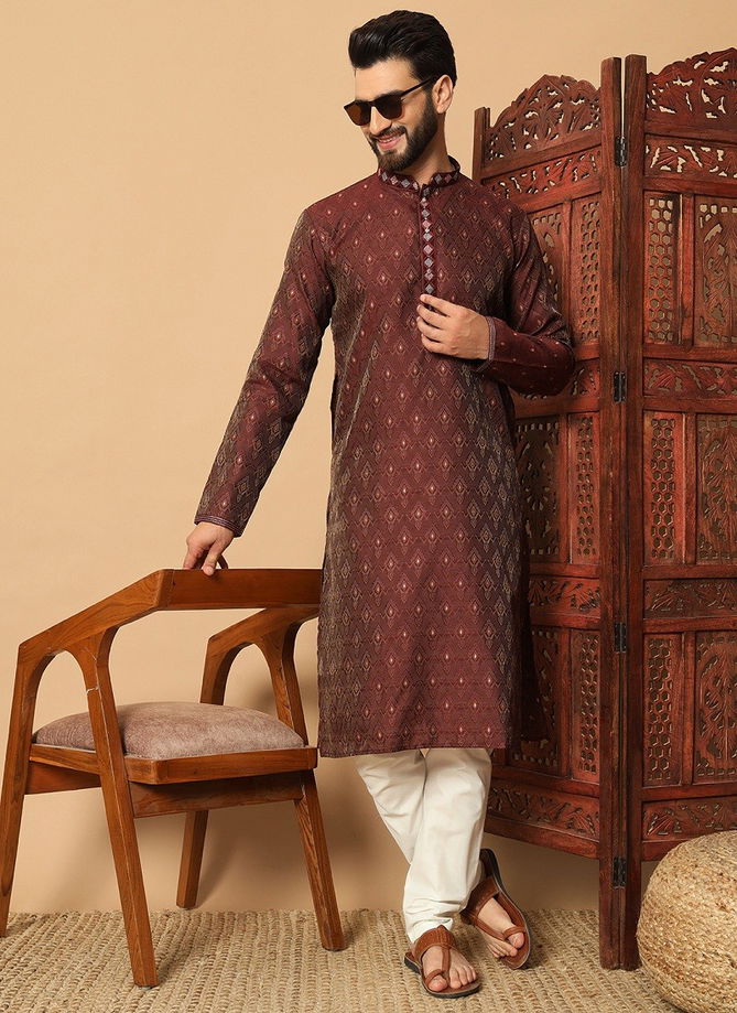 Outluk Vol 131 Jacquard Pintex Mens Wholesale Kurta Pajama Manufacturers