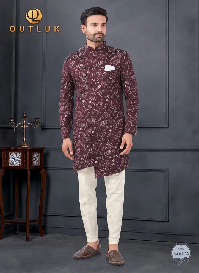 Outluk Wedding Collection Vol 30 Silk Mens Wholesale Indo Western Manufacturers