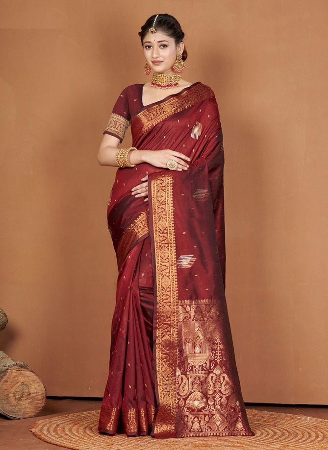 Piya Basanti By Sangam Banarasi Silk Saree Catalog