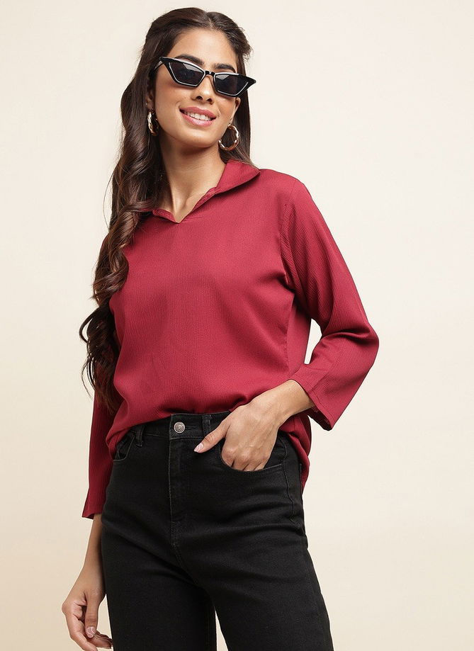 Raisin Women's Casual Polyester Regular Top Western Catalog