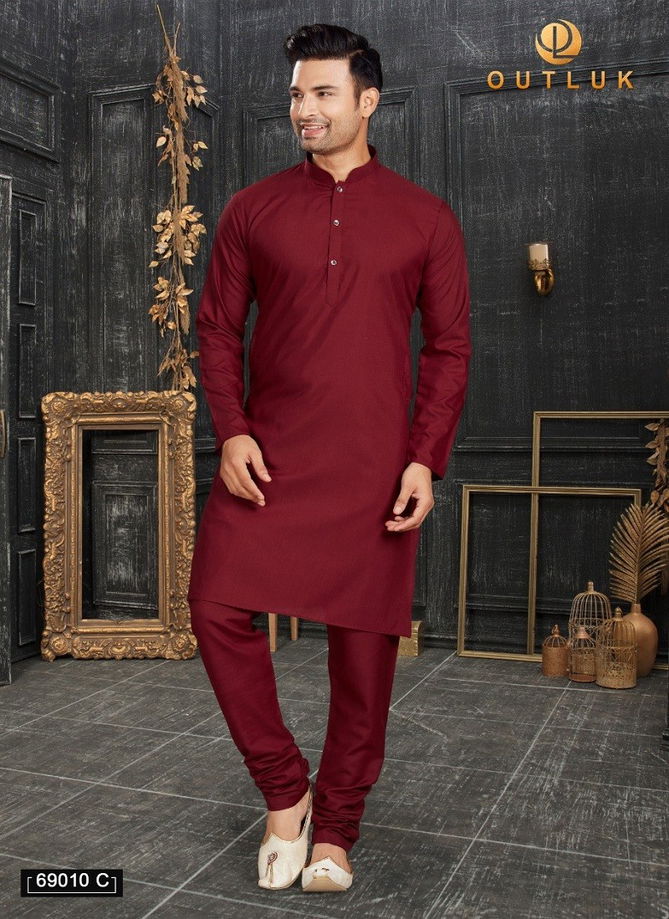 Maroon Colour Outluk Vol 69 C Wholesale Kurta Pajama Catalog 69010 C