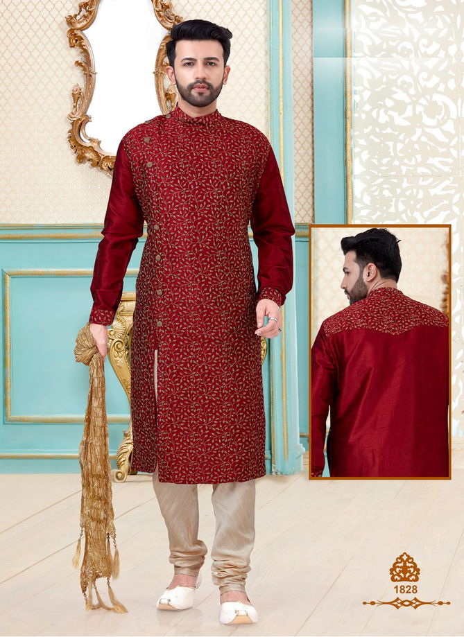 Festival Wear and Party Wear Eid Special Designer Dupion Silk Kurta Pajama Collections