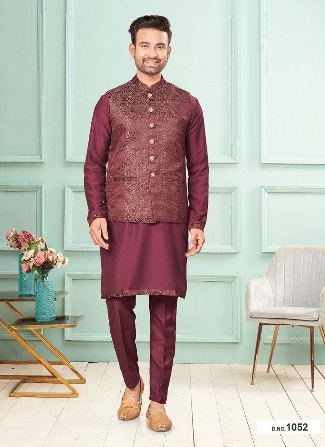 GS Fashion Wedding Wear Mens Designer Modi Jacket Kurta Pajama Wholesale Online