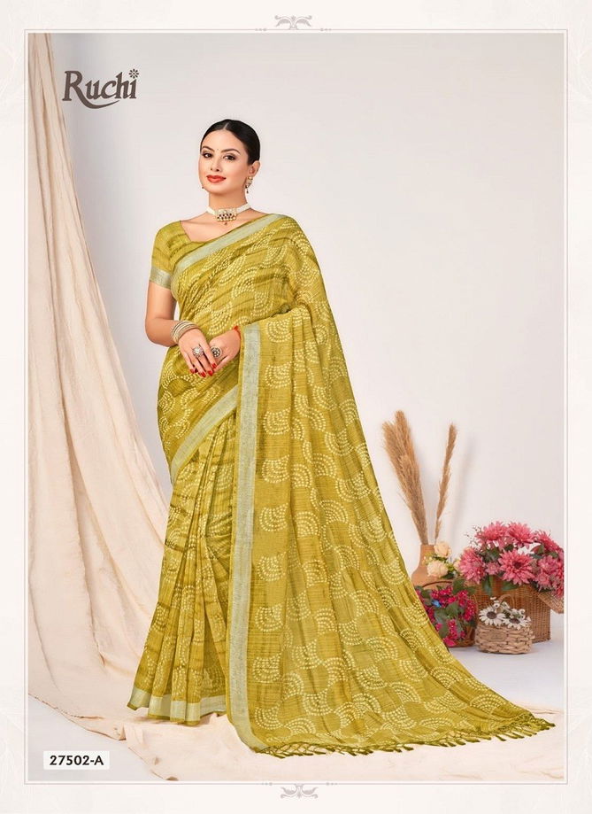 Aarushi By Ruchi Cotton Silk Printed Daily Wear Saree Wholesale Shop In Surat