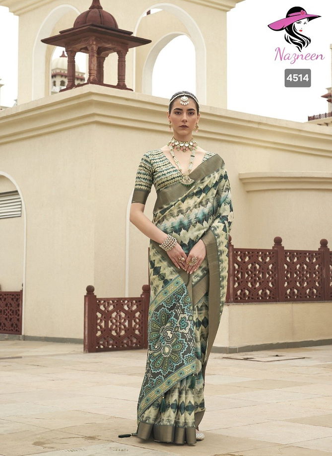 Nirvi By Nazneen Silk Digital Printed Designer Saree Catalog