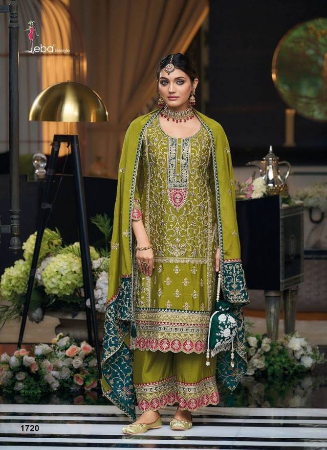 Simran By Eba Chinon Embroidery Readymade Suits Wholesale Market In Surat