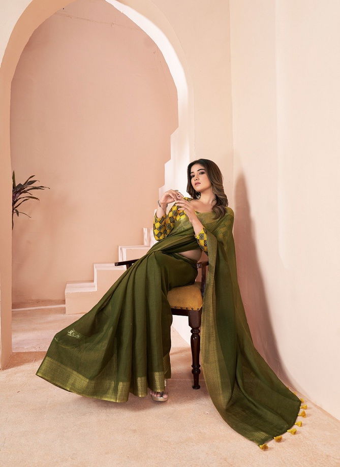 Grassy By Sr Linen Printed Daily Wear Saree Wholesale Price In Surat