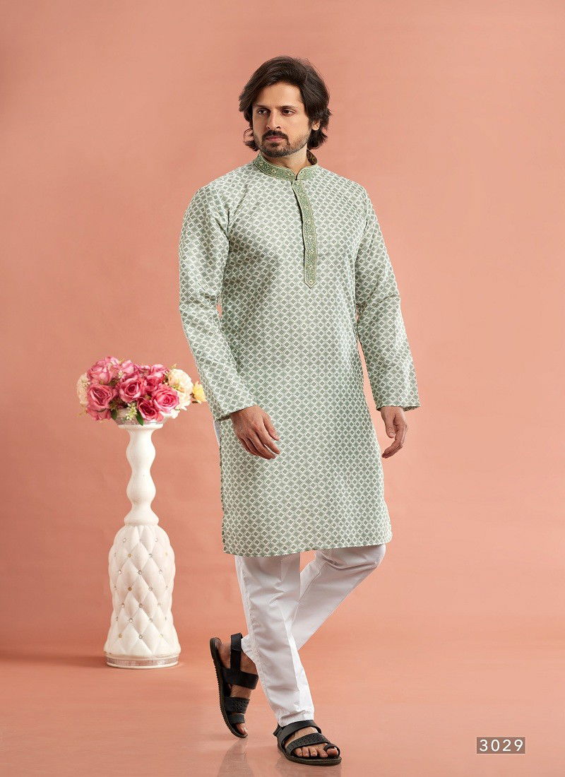 Function Mens Wear Printed Cotton Stright Kurta Pajama Suppliers In India