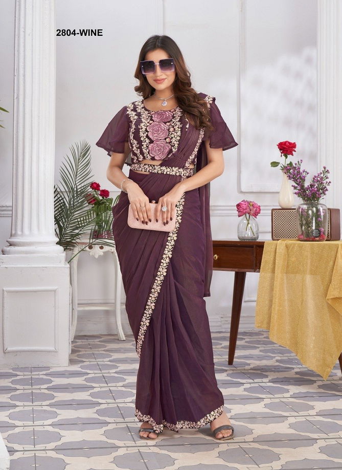 Minutes By Jivora Embroidery Party Wear Readymade Saree Wholesale Online