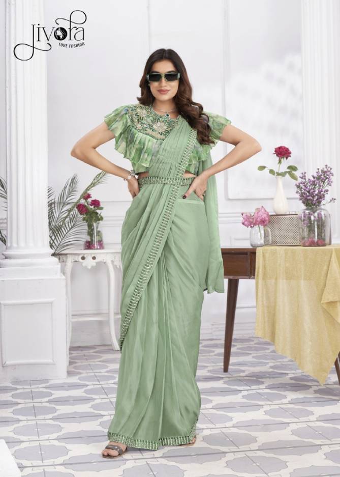 Minutes By Jivora Embroidery Party Wear Readymade Saree Wholesale Online