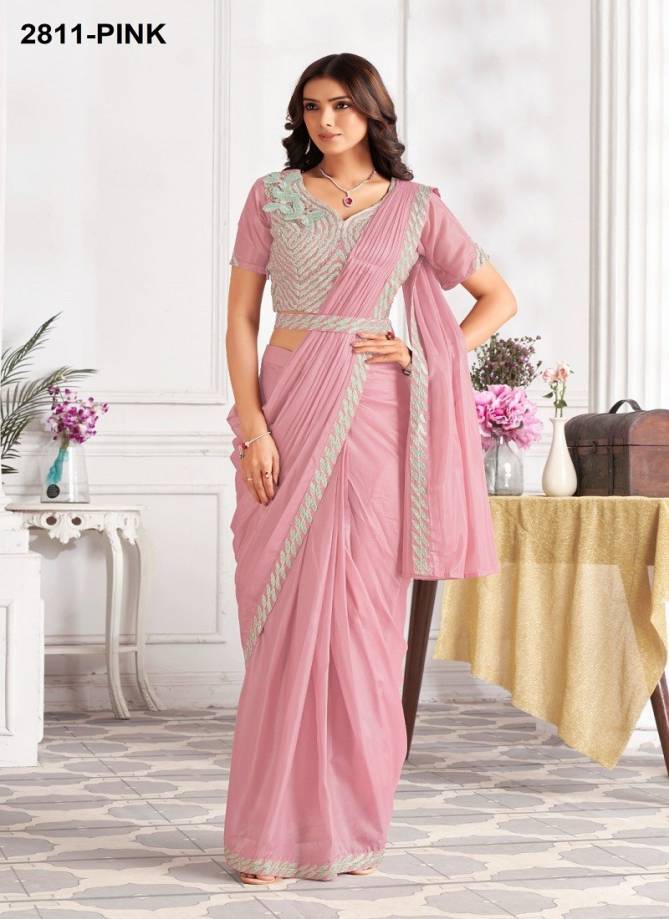 Minutes By Jivora Embroidery Party Wear Readymade Wholesale Saree In Delhi