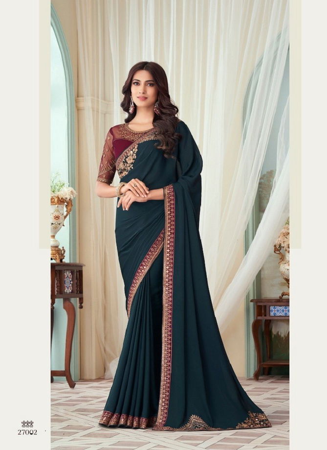 Silverscreen 17th Edition By Tfh Glass Silk Party wear Saree Catalog