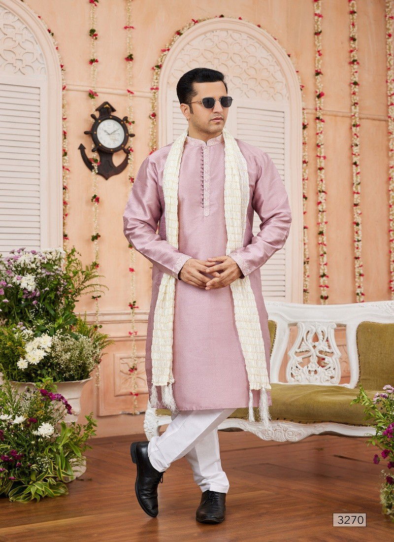 1644 Function Wear Art Silk Mens Kurta Pajama With Dupatta Orders In India