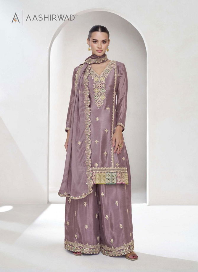 Vaanya By Aashirwad Designer Chinon Silk Readymade Suits Orders In India