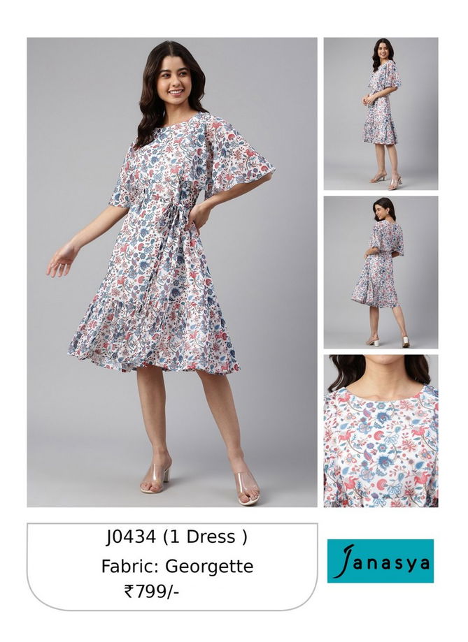 Multi Colour Janasya Printed Kurti Catalog 434