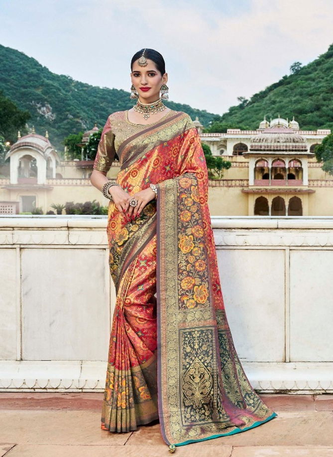 Multi Colour Rutba Vol 5 By Krishna Gokul Silk Sarees Catalog 13447