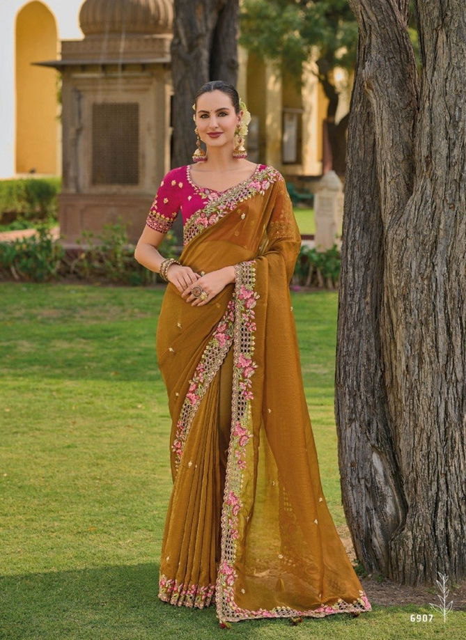 Anaara 6900 Series By Tathastu Designer Fancy Tissue Organza Silk Saree Orders In India