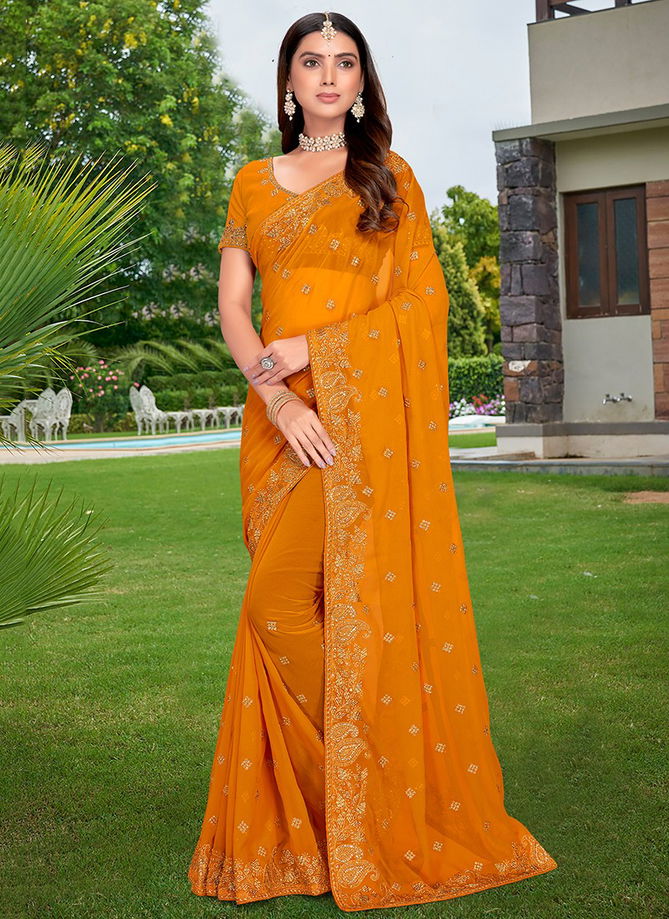 Ehsaas Designer Wholesale Georgettee Sarees Catalog