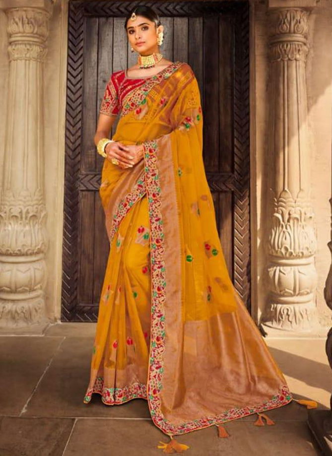 Mustard Colour Femina Wholesale Wedding Sarees Catalog 2303