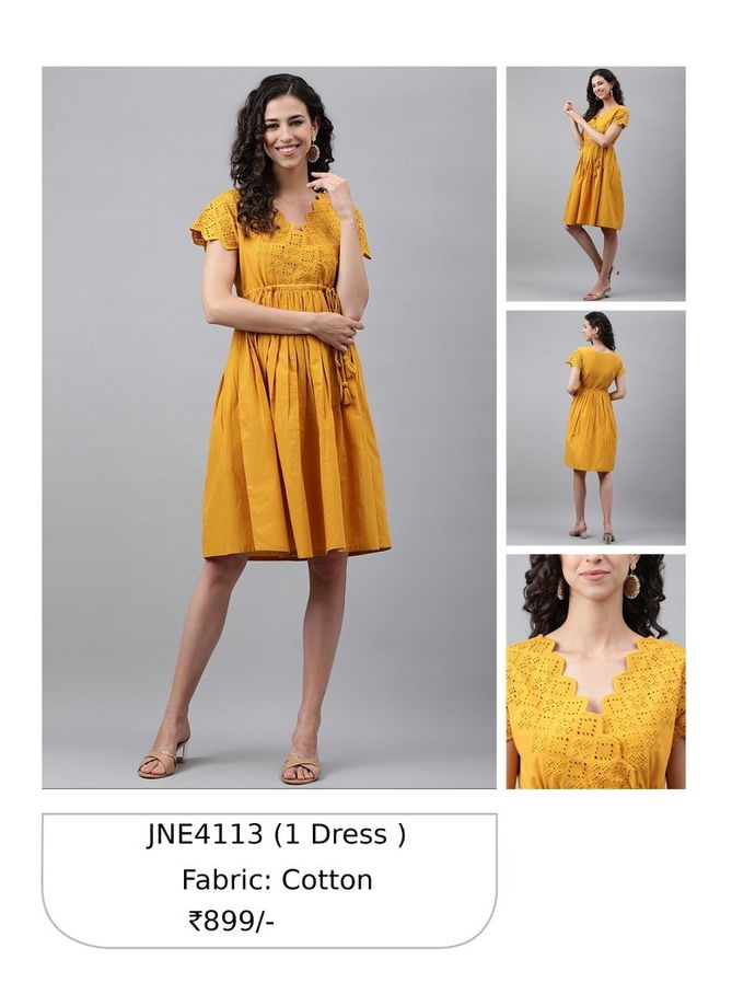 Mustard Colour Janasya Designer Kurti Catalog 4113