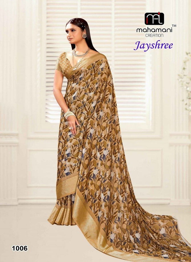 Jayshree 1001 To 1006 By Mahamani Creation Printed Saree Wholesale Market In Surat