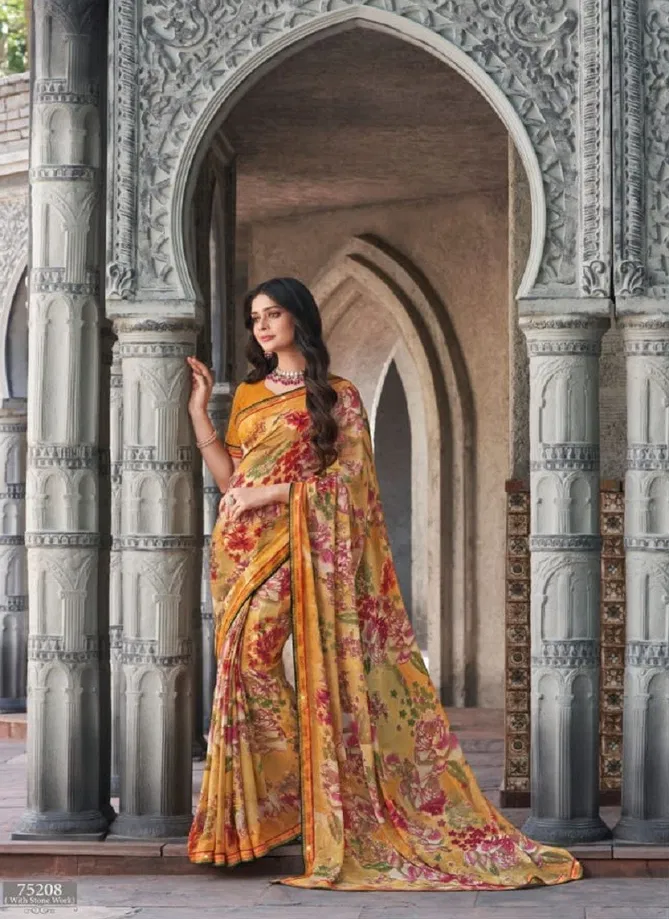 Karishma By Vipul Georgette Wear Sarees wholesale Online