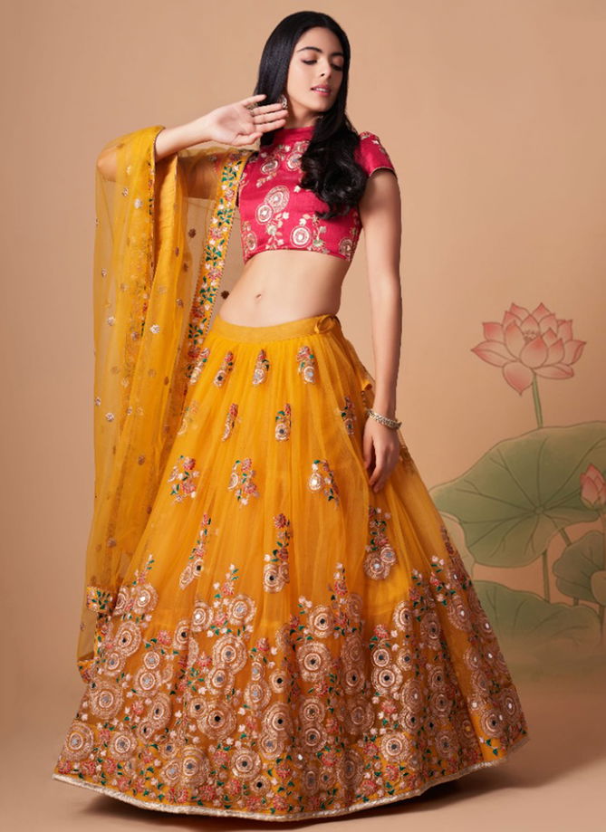 Mustard Colour Neo Romantic Vol 3 Wholesale Party Wear Lehenga Choli Catalog 7324