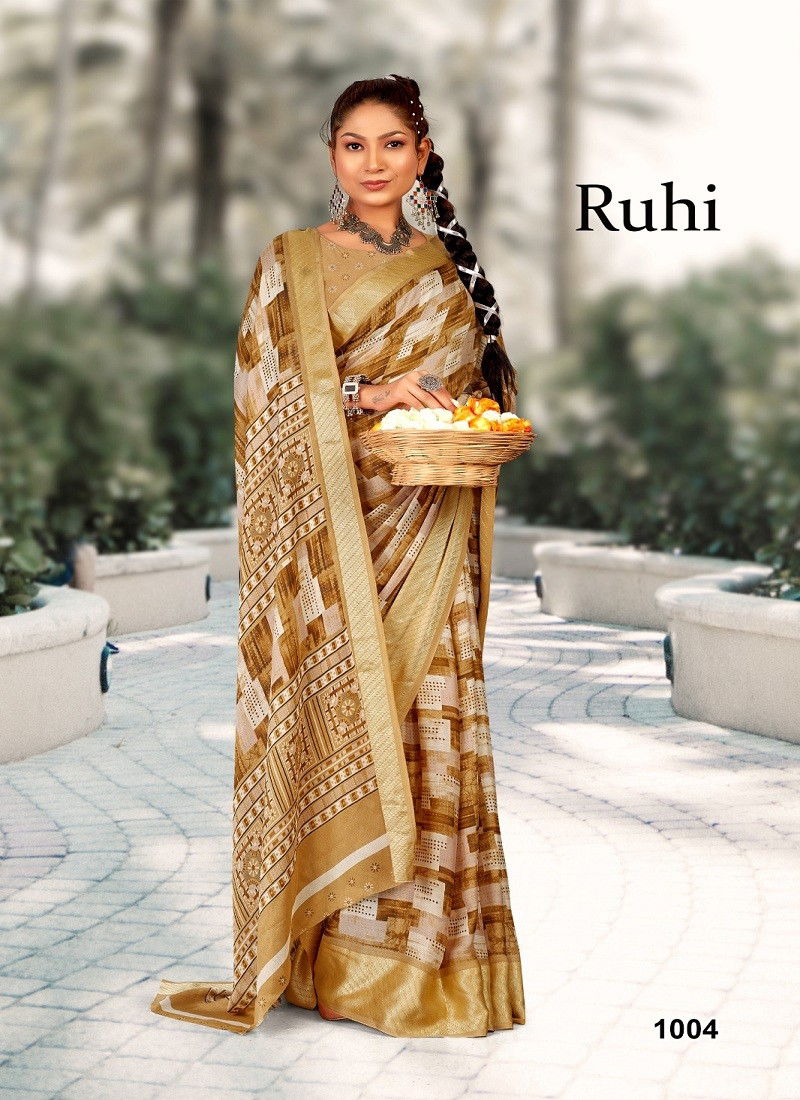 Ruhi By Mahamani 1001 TO 1006 Series Heavy moss Wear Sarees Wholesale Market In Surat