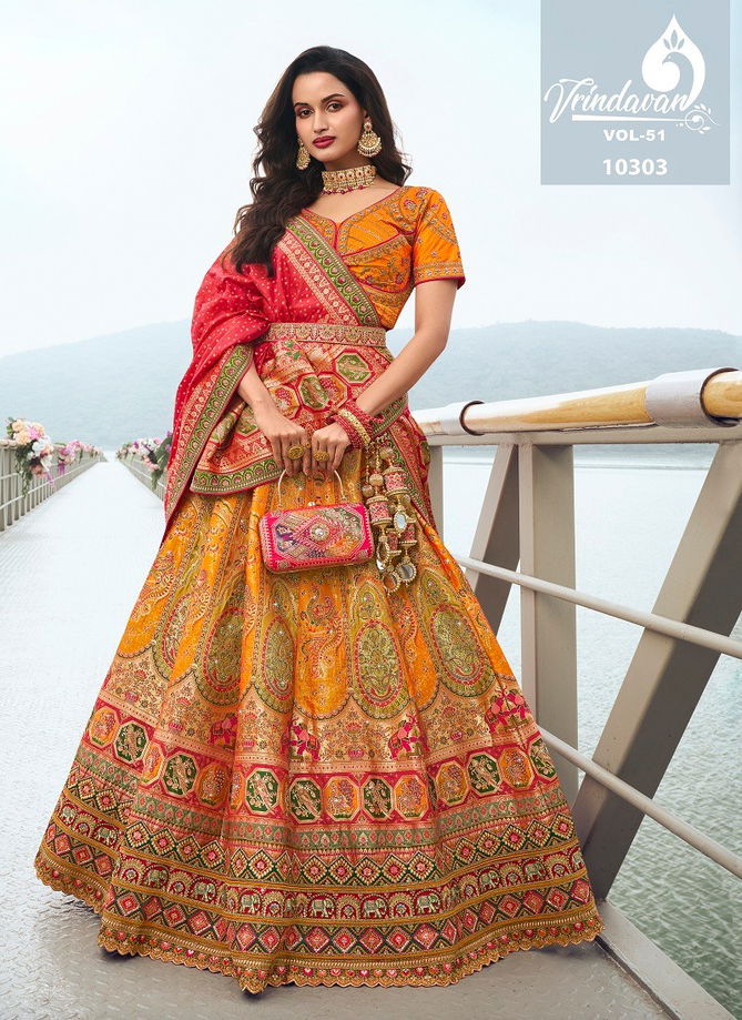 Royal Vrindavan Vol 51 Silk Bridal Lehenga Choli Suppliers In India