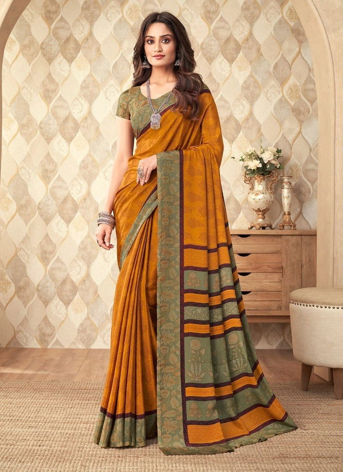 Mustard Vivanta Silk 20th Edition By Ruchi Printed Saree Catalog 23102 C