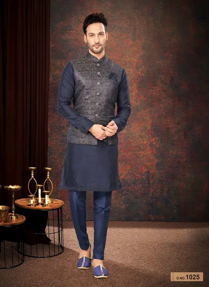 GS Fashion Party Wear Jacquard Mens Modi Jacket Kurta Pajama Wholesale Shop In Surat